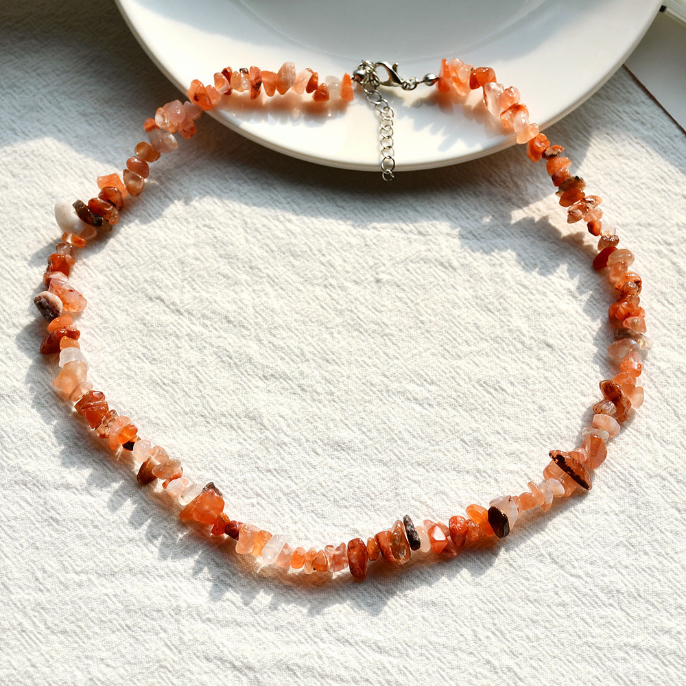 Wholesale Summer beach wind color crystal gravel necklace